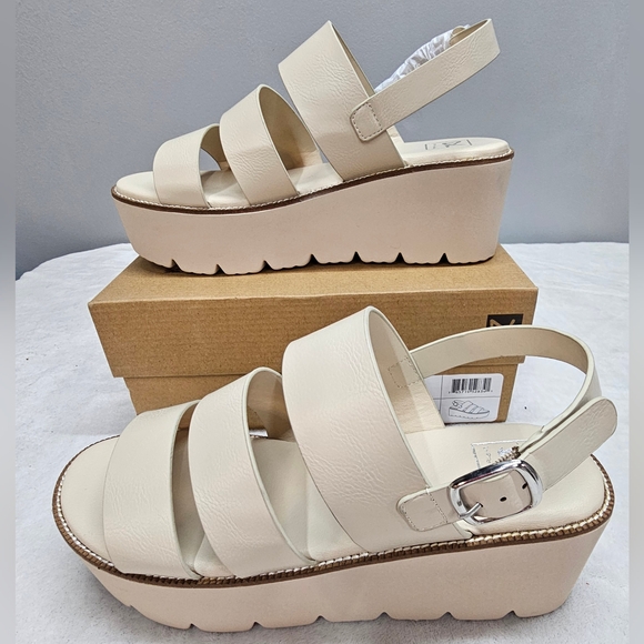 Dirty Laundry Shoes - Women's DIRTY LAUNDRY Cream Platform Wedge Sandals SZ 9.5 NEW